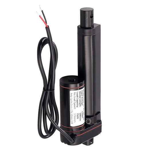 AUTOUTLET Linear Motor Adjustable Drive Gate Opener, Linear Actuator Motor DC 12V 750N 100mm 10mm/s, Electric Cylinder Push Rod Motor DC Motor with 2X Brackets, for car furniture etc, Black