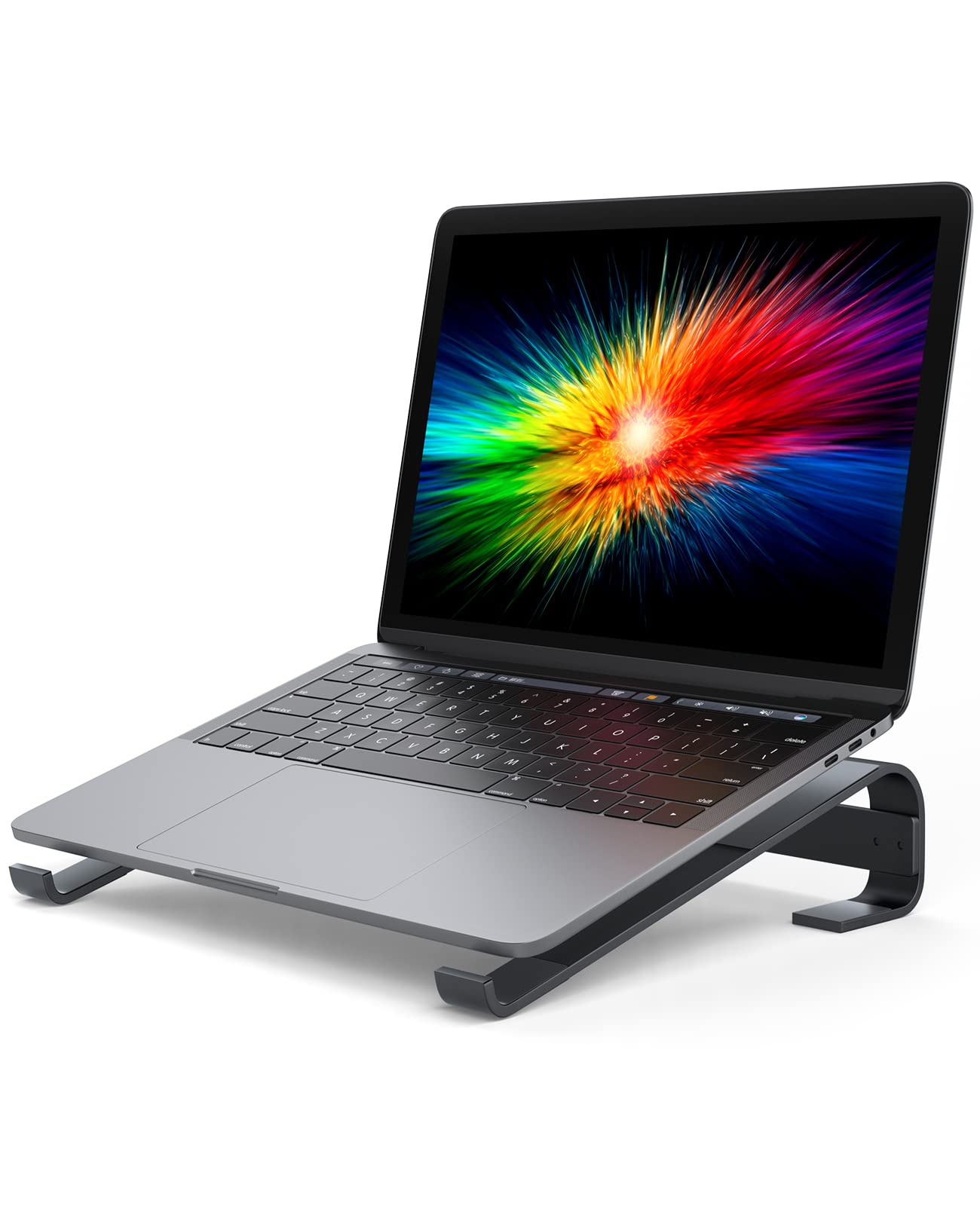 Soqool Laptop Stand, Ergonomic Laptop Holder for Desk, Aluminum Notebook Stand with Ventilation, Compatible with MacBook Air/Pro, Lenovo, Huawei, Acer, Dell, HP (10-17 inches)