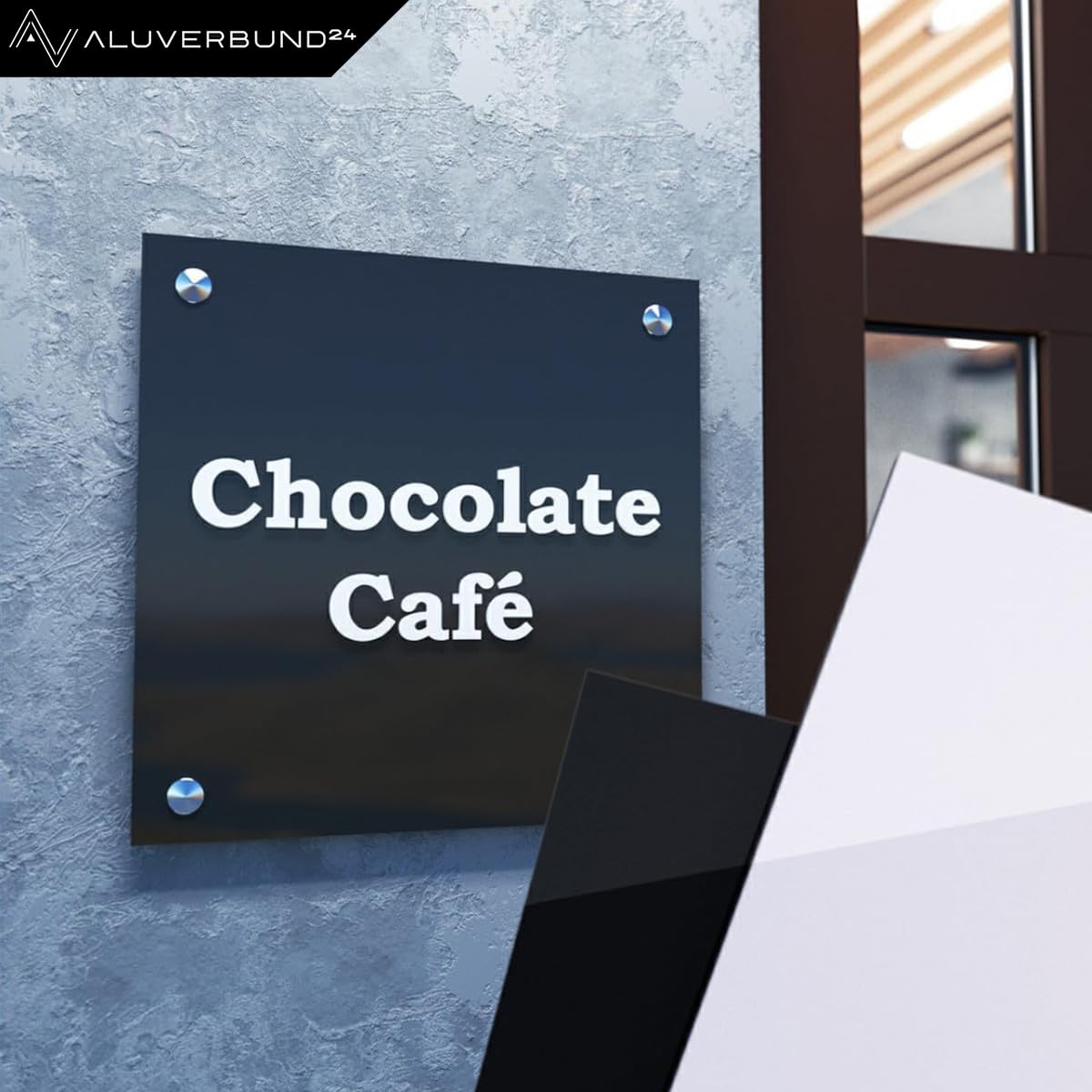 Aluminum composite panel, aluminum plate, 3mm thick, Brown/RAL8015, 20x150cm.