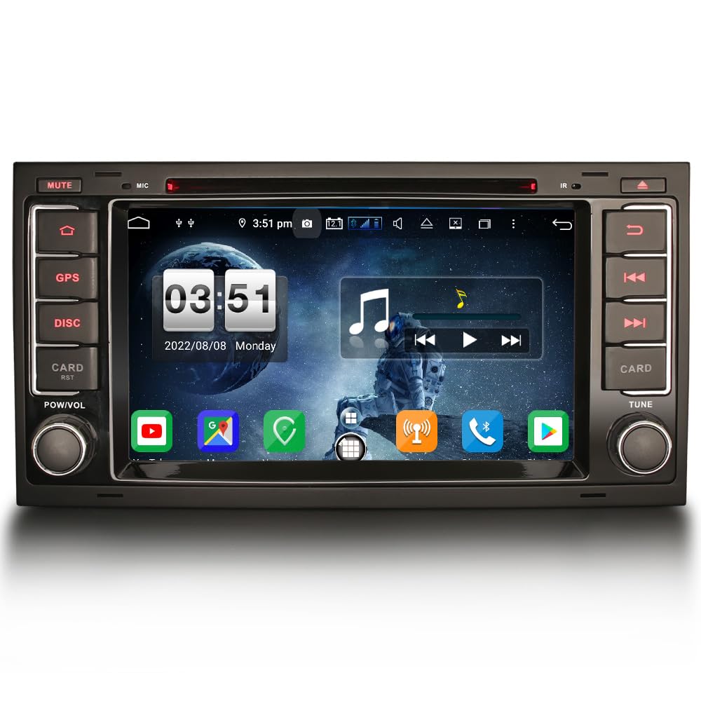 8-core Android 14 4GB RAM +64GB ROM 2 din car radio DVD Bluetooth for VW T5 Multivan Touareg, wireless Carplay, DSP, WiFi, GPS, Canbus, rearview camera