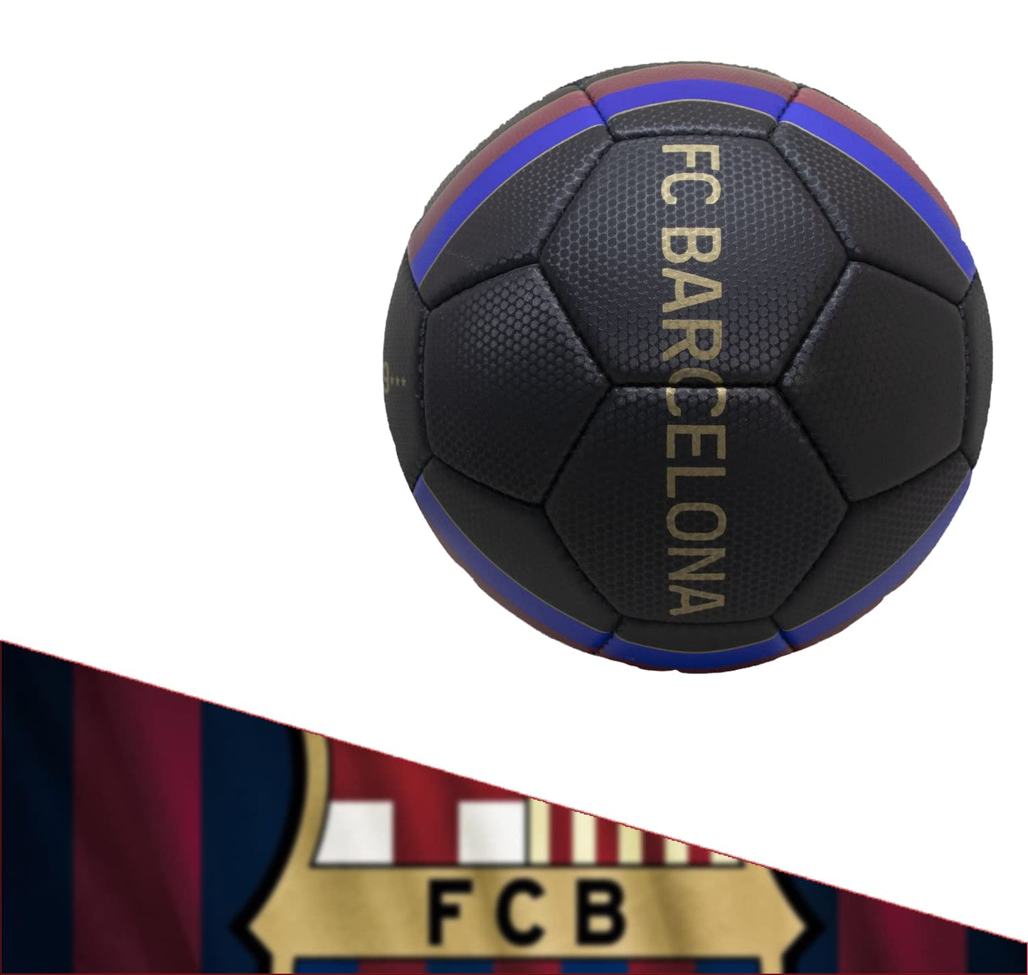 Roger's official football Barcelona Blaugrana. Black, gold, red, blue. Suitable for adults and children (size 5, large).