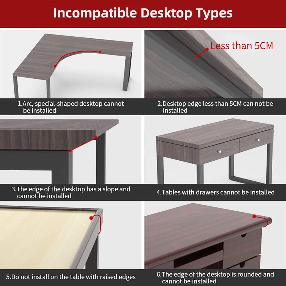 OUGIC Ergonomic Desk Extension, 75 x 24 cm, punch-free clamp, foldable keyboard drawer shelf, table mount, armrest, computer elbow arm support.