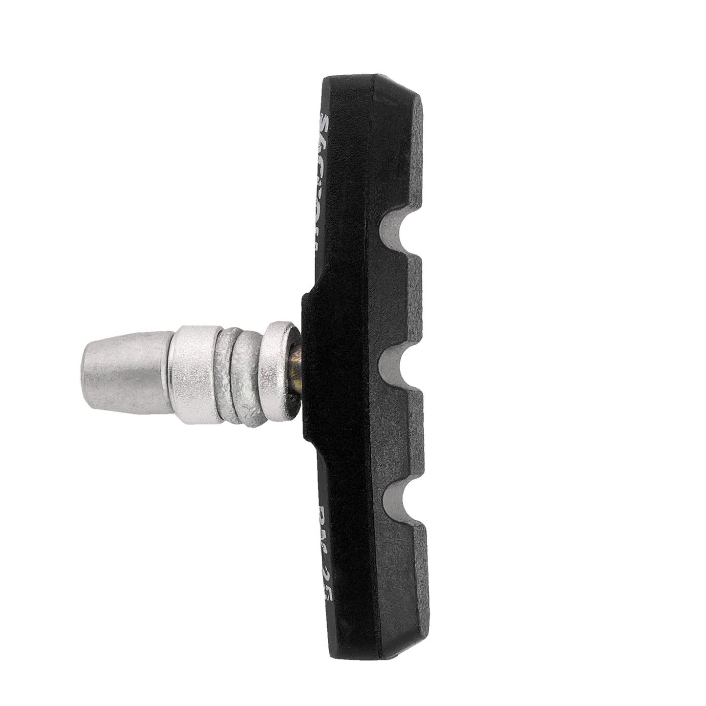 P4B | Brake pads for V-Brake - 70 mm | Model PM25 | Bicycle brake pads with bolts, symmetrical thread, and mounting material (black / 10 pairs = 20 pieces)