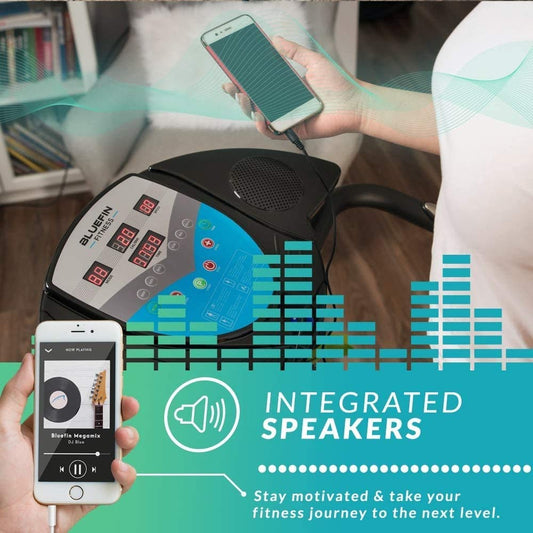 Bluefin Fitness Vibration Plate Pro Model | Enhanced design with quiet motors and built-in speakers, Black