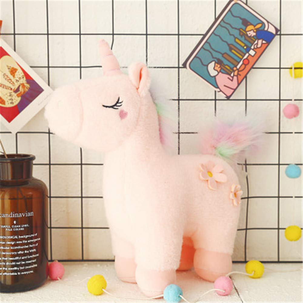 RAILONCH Plush Rainbow Unicorn, Stuffed Animal Plush Toy Cuddly Teen Heart Doll Gift
