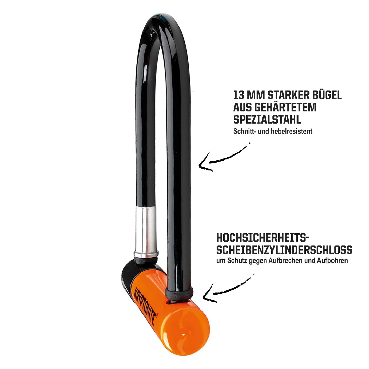 Kryptonite Evolution Mini-7 U-lock - security level 7/10, durable anti-theft bike lock with flexible double-loop cable and transport bracket, comes with 3 keys - 8.3 x 15.3 cm