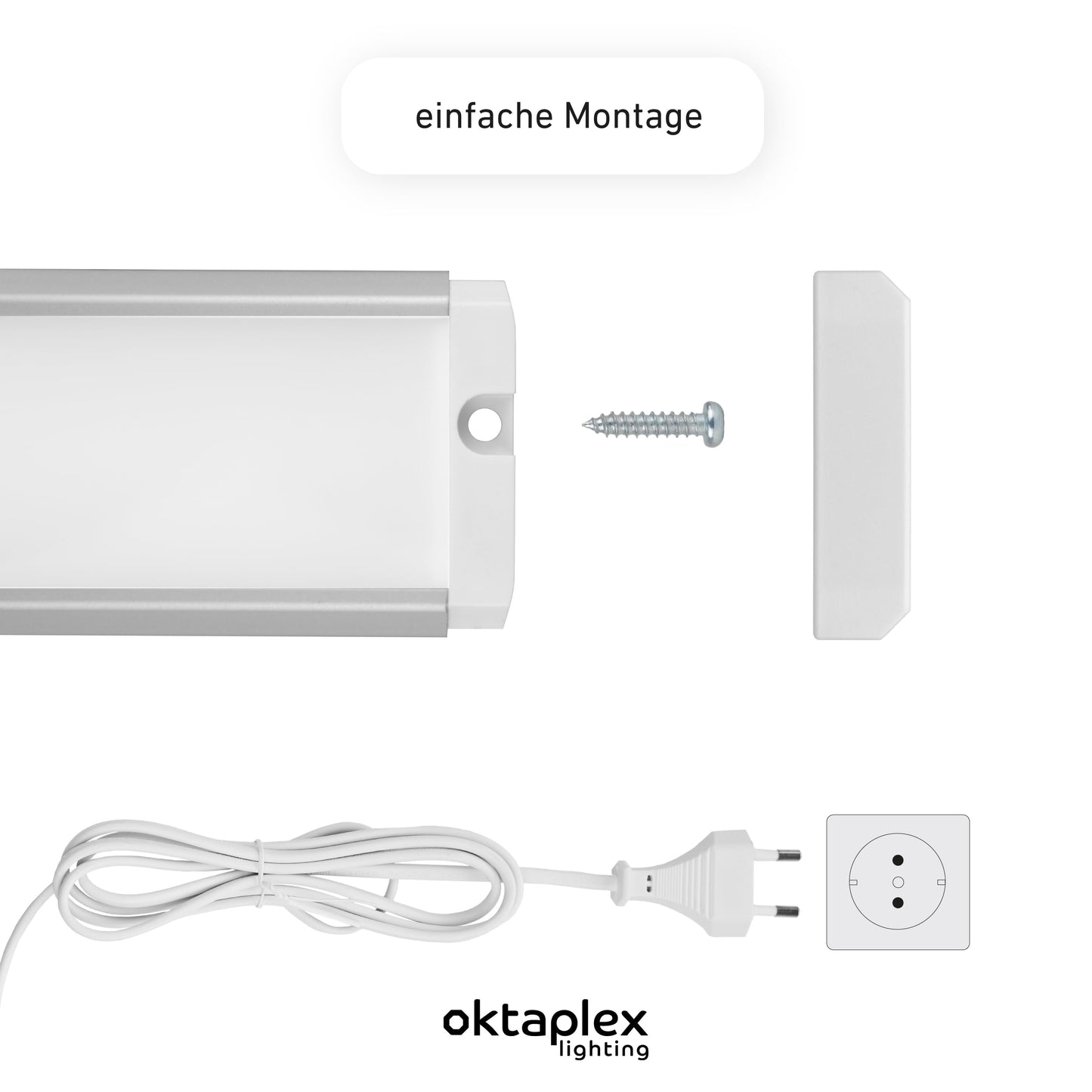 Octaplex Riva LED under cabinet light flat dimmable warm white 57.5cm kitchen lighting with sensor 690lm under cabinet light 10W 230V silver