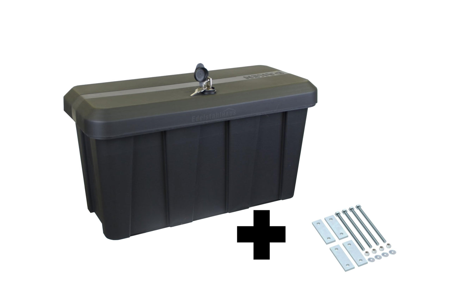 Deichselbox Daken Blackit Lite, tool box, strap box, trailer box, storage box, Daken B24-2 + mounting kit MON301, Edelstahlhaus GmbH.