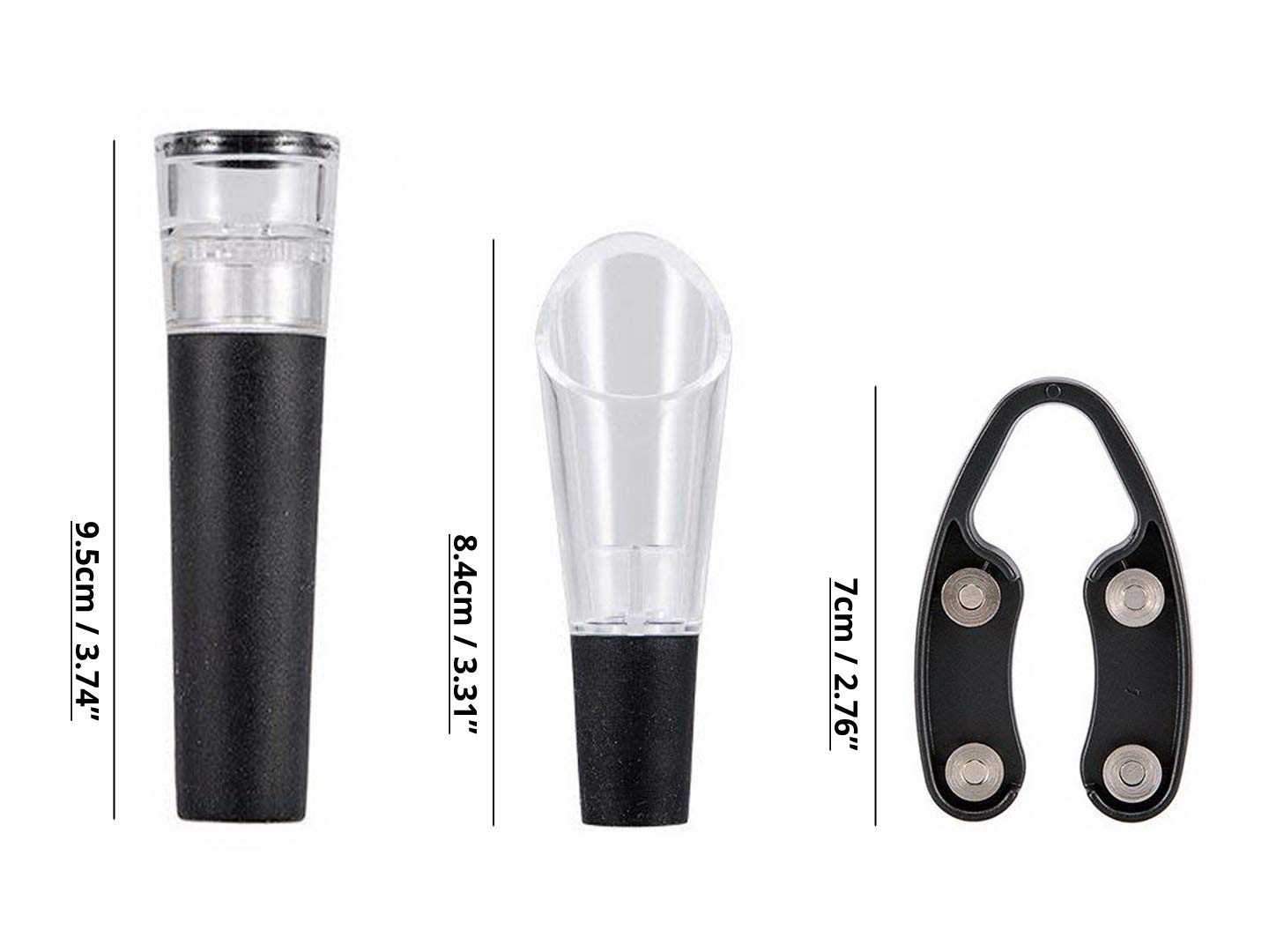Corkscrew, Bi-Comfort Electric Wine Opener, Automatic Bottle Opener, Wine Bottle Opener Luxury Gift Set includes foil cutter, wine pourer, and vacuum wine stopper.