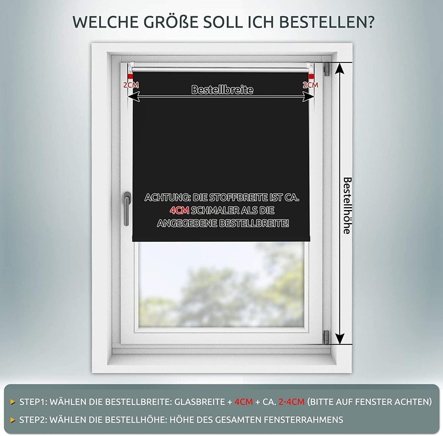 Magic blackout roller blind without & with drilling, clamp fix, black W105 x H130 cm (fabric width 100 cm), clamp roller thermal blind, indoor blind for sun protection and privacy, blinds for window & door.