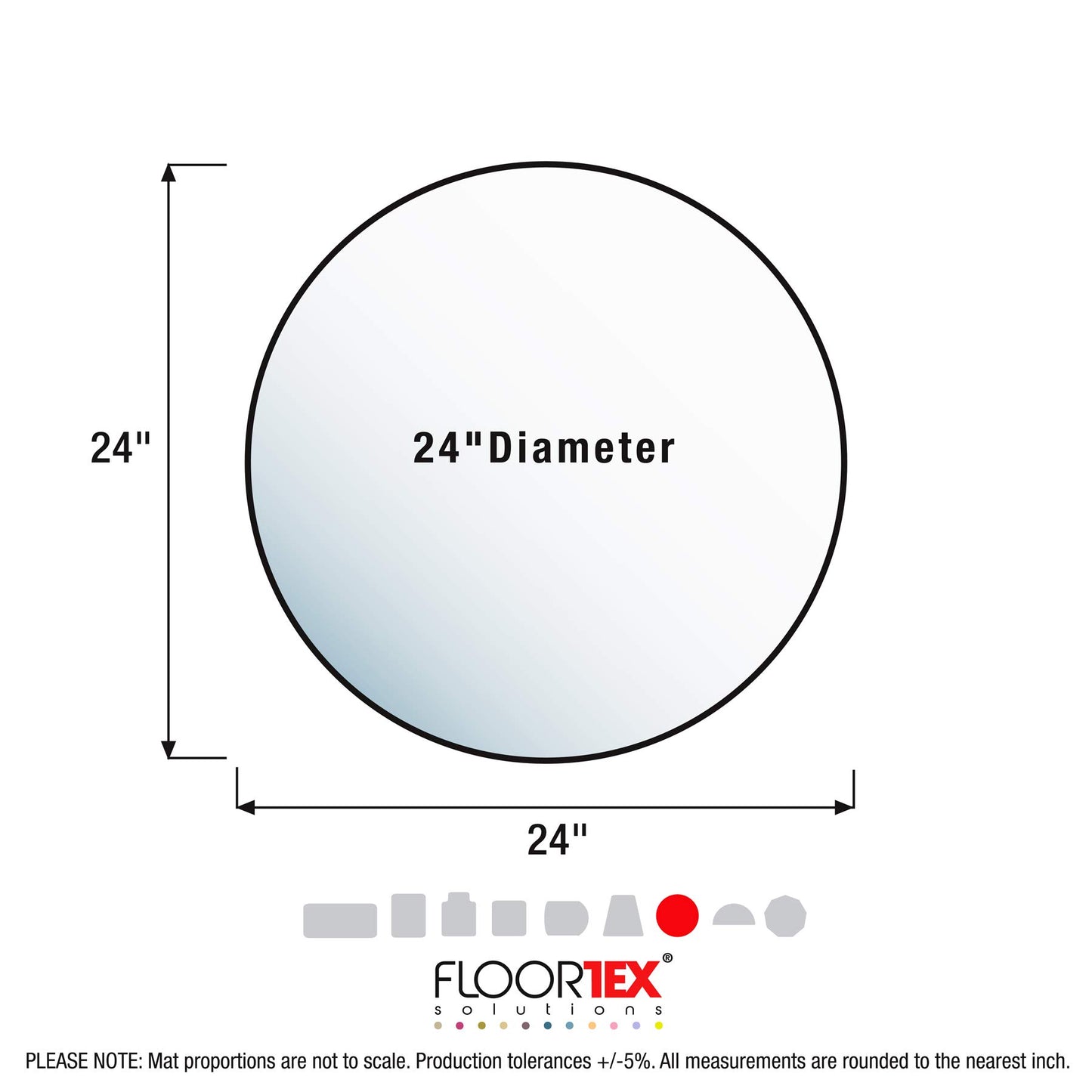 Floortex floor protection mat | Office chair pad ultimat | 60 cm diameter | made of original Floortex polycarbonate | transparent | round | for all floors
