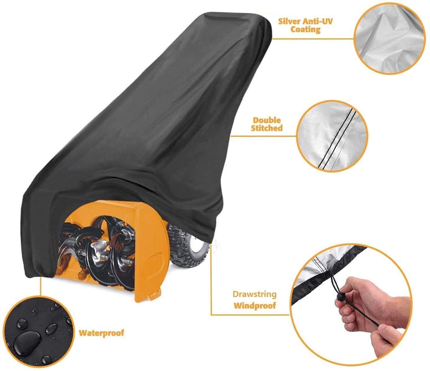MAYHOUR Snow Shovel Cover High-performance waterproof, dustproof, anti-UV snow shovel cover Outdoor protection 210D silver-coated Oxford cloth tear-resistant (109×81×89cm×127cm / 43×32×35in×50in)