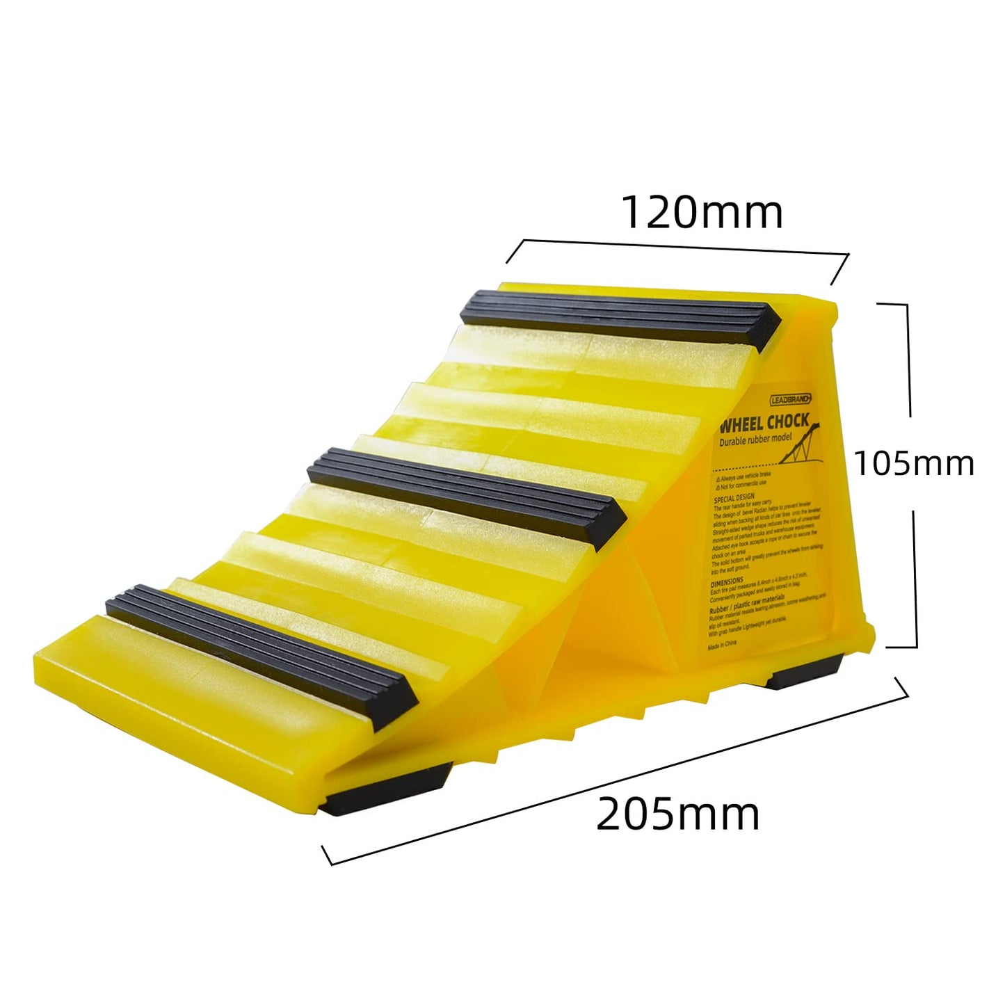 Leadstand vehicle chocks, non-slip bottom, suitable for RVs, trailers, yellow plastic, fits most tire sizes (2)