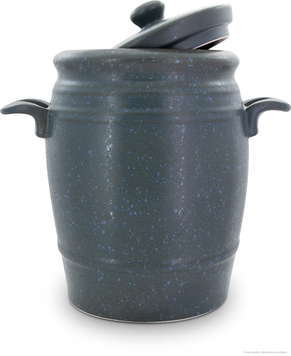 Original Bunzlauer Ceramic Rum Pot 4.2 liters Multipurpose Ceramic Pot Insert Pot (Design GREEN)