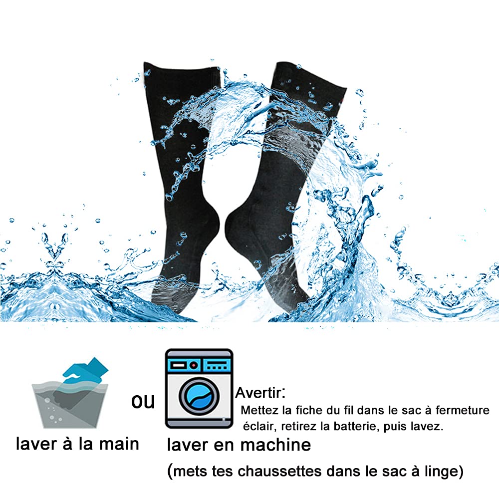 LPCRILLY Rechargeable Electric Heated Socks, Foot Warmer Heated Socks for Men and Women, Thermal Socks for Motorcycle and Bike Riding, Camping, Hiking, Fishing, Skiing in cold winter M