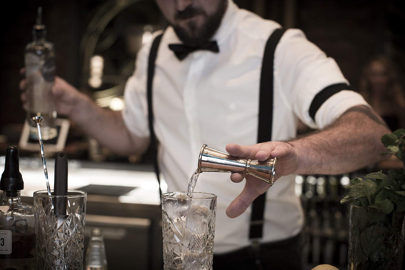 Buddy's Bar - Gin Tonic Basic Set, bar equipment, shiny stainless-steel look, food-safe, dishwasher-safe, long drink set including gift box.