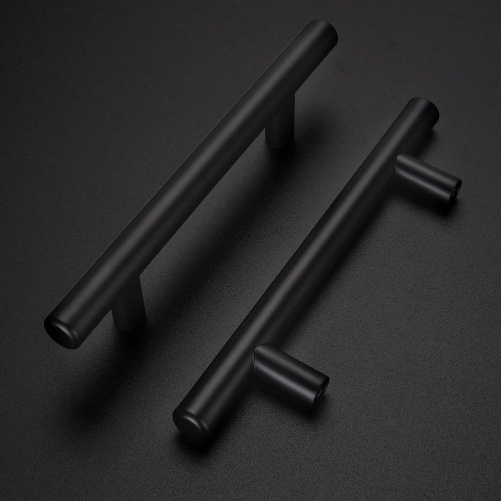 20 pieces of handles for kitchen cabinets Kitchen handles Black 160mm hole spacing Handles Black Furniture handles Cabinet handles Stainless steel Kitchen door handles Kitchen