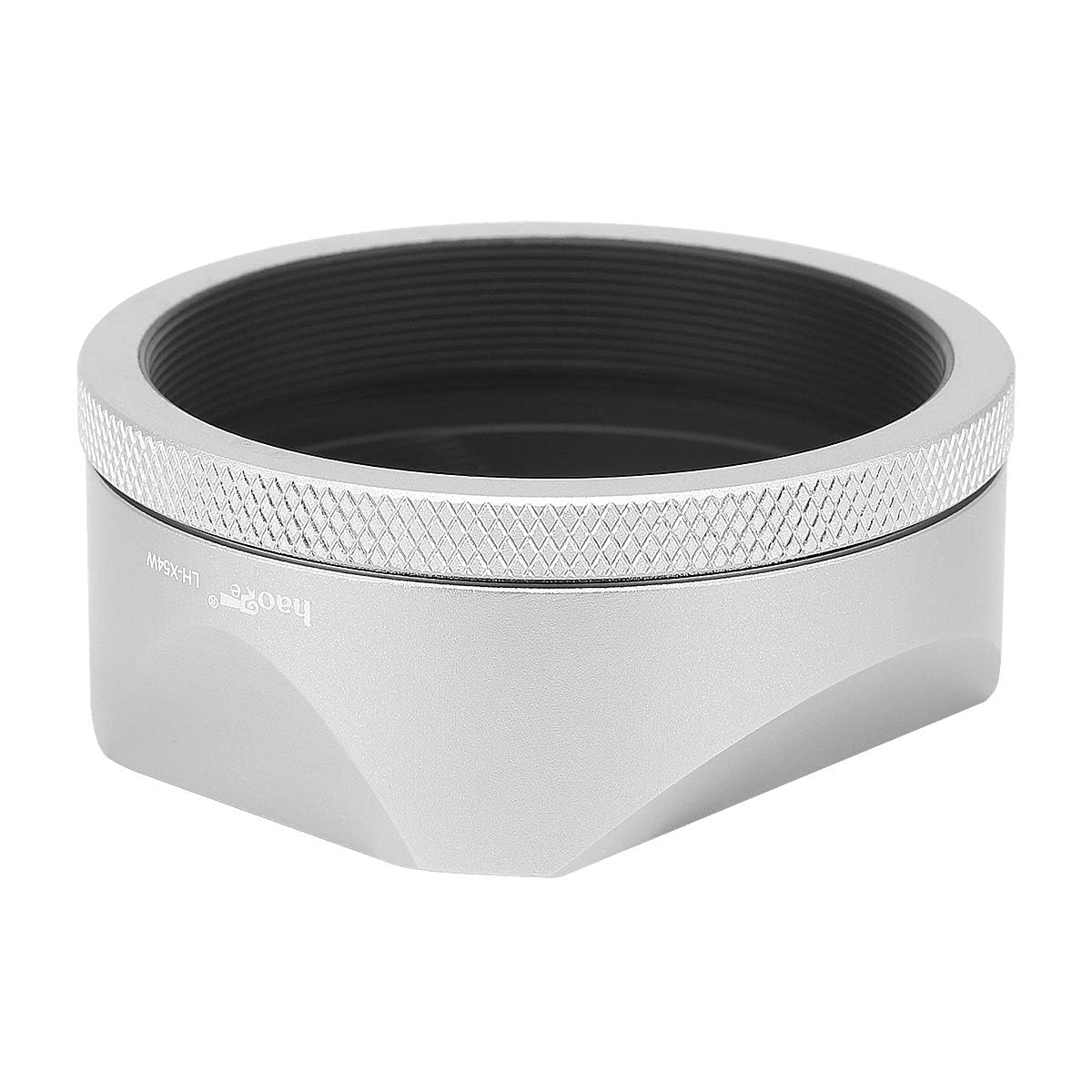 Haoge LH-X54W Metal Rectangular Lens Hood Sunshade with 49mm Adapter Ring for Fujifilm X100V & FinePix X-100V Camera Lens Silver.