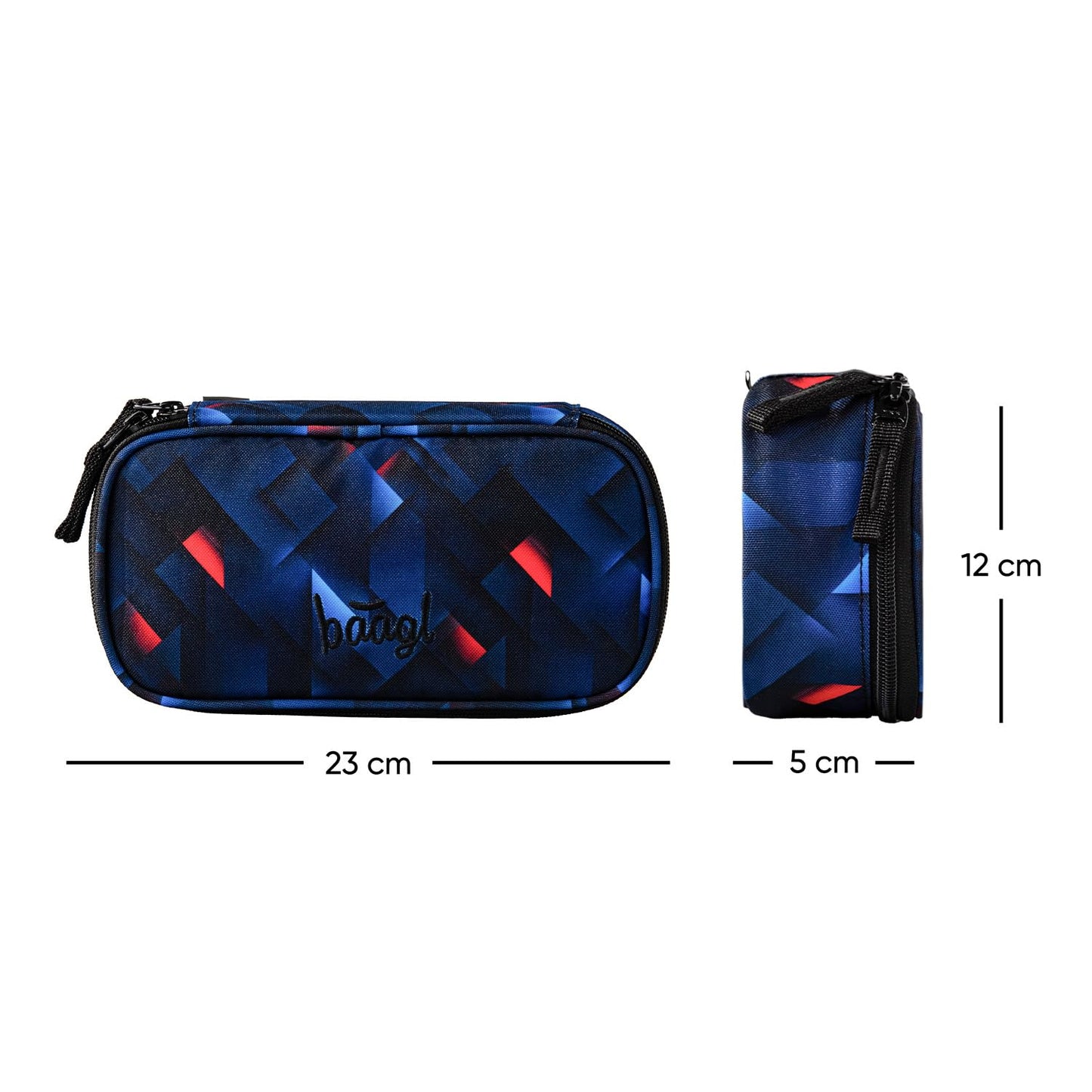 Baagl pencil case for boys - school pencil case for stationery - school supplies pen case, children's pencil case, case for school (Skate Indigo)