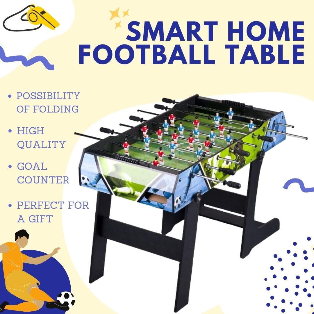 Leomark Table Soccer - SMART Sport - Foosball Table for Kids, Table Soccer with Accessories, Foldable, Suitable for Parties and Game Rooms, Ages 8+