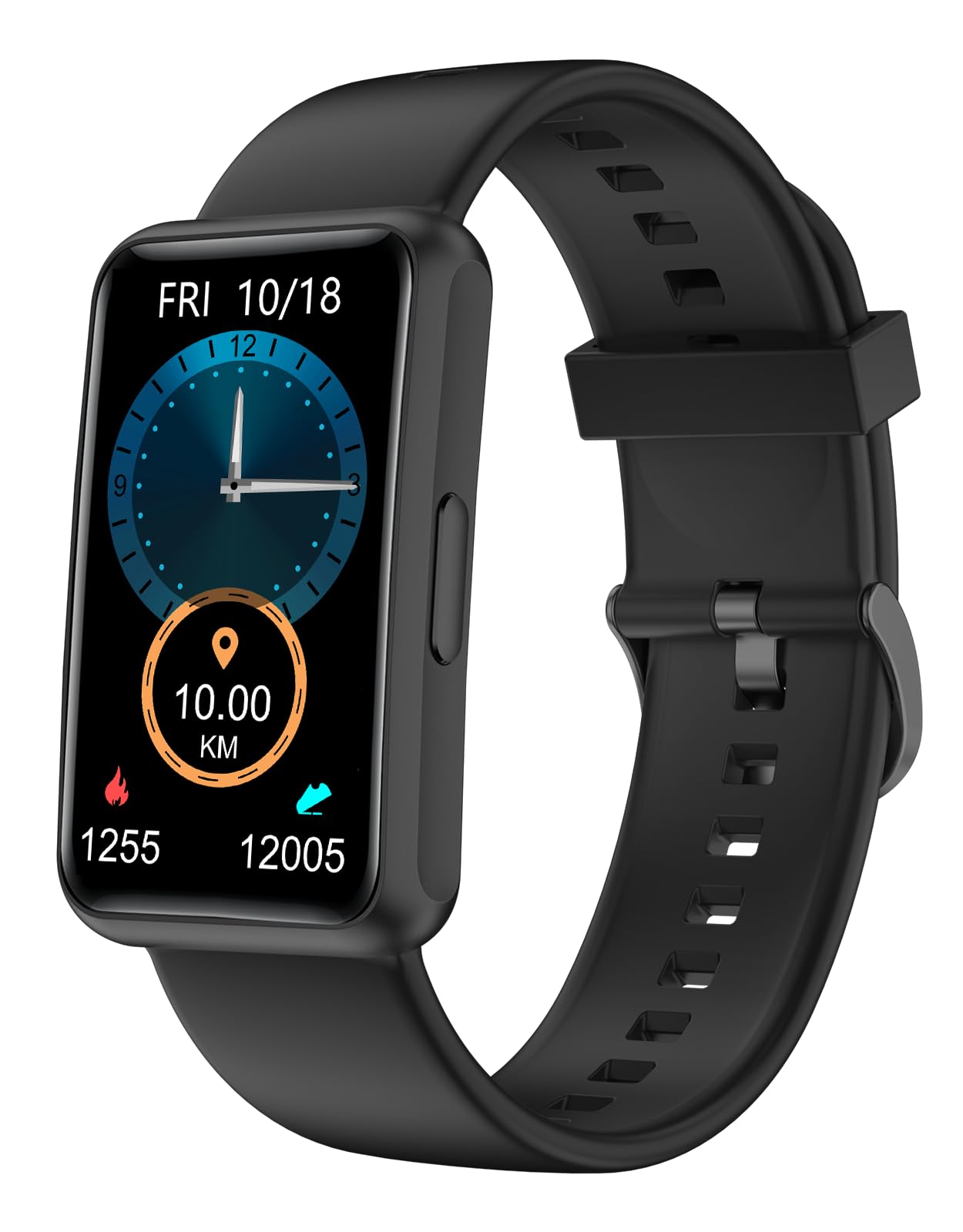 HUAKUA Pedometer Watch (No app and phone) 1.47 inch touchscreen Simple Smartwatch Fitness Tracker with Calorie Counter, Sleep Monitor, Stopwatch Waterproof IP68, Timer Fitness Watch for Walking Running