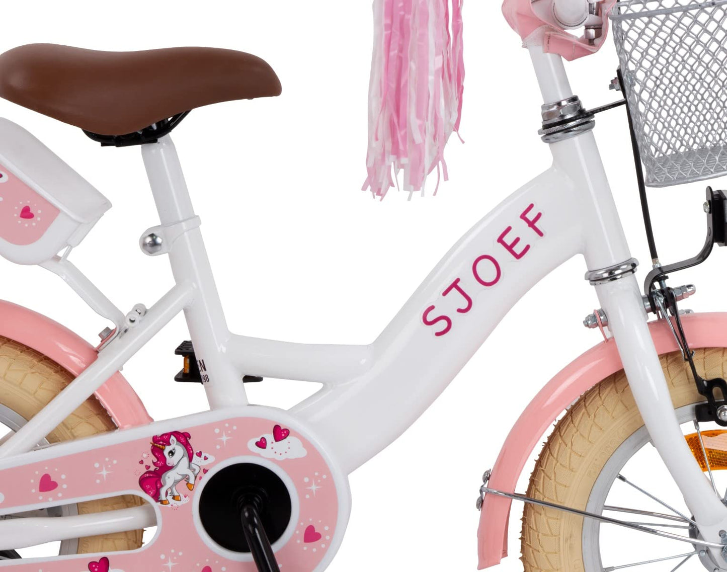 SJOEF Dolly kids' bike 12 inch | For ages 2-4 | Girls'/youth bike | Clothing size from 90 to 105 cm | Includes training wheels - White