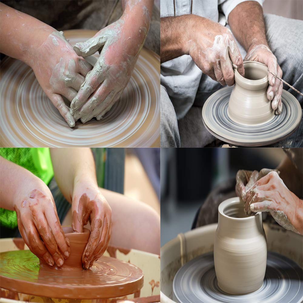 KUNSTIFY Pottery Wheel I Round I 20cm diameter, height 5 cm MDF turntable Turntable for pottery clay for sculpting art DIY crafting clay figurines bowls