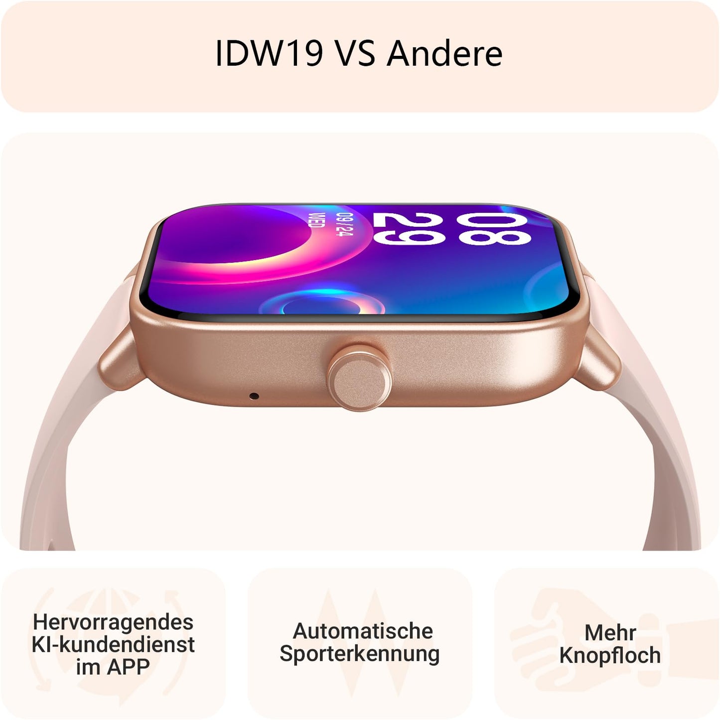 Gydom smartwatch for women with phone function and integrated Alexa. 1.8" men's fitness watch with 100 sport modes, SpO2, heart rate, stress, sleep monitor, 100 dials, walking, running auto detection.