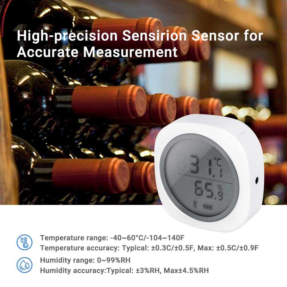Inkbird IBS-TH1 Plus is a Bluetooth hygrometer thermometer greenhouse reptile data logger for Android IOS.