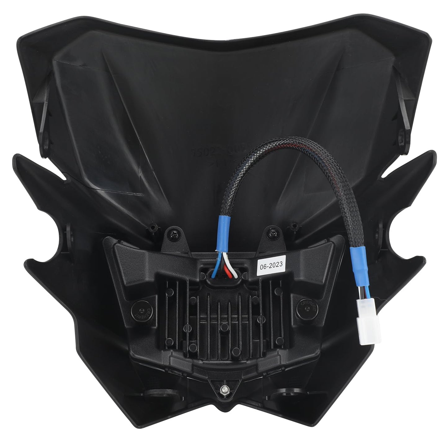 JFG RACING Motorcycle Headlight, Motorcycle Light Mask Fairing Mask Daytime Running Light Headlight Waterproof for Dirt Pit Bike Dual Sport Enduro-Black