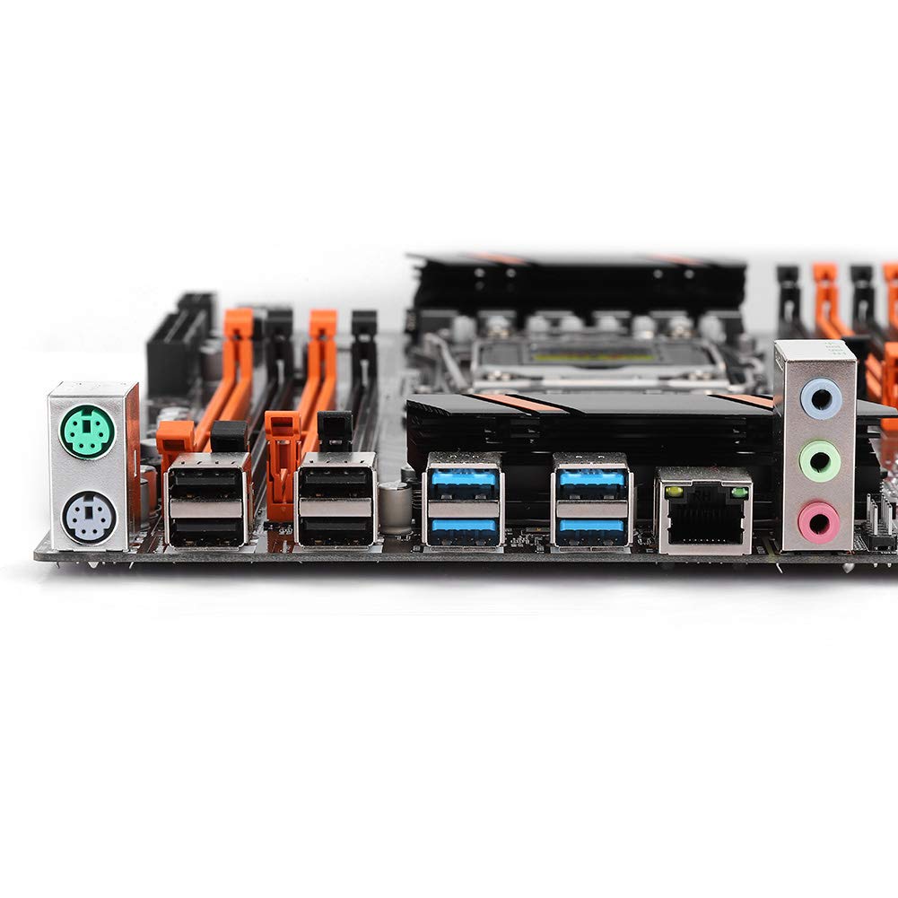 Tonysa X99 Dual Server Motherboard, backside 4 USB3.0 Gigabit network card 8 memory slot motherboard Support 4th gen 8*DDR4 DIMM 3000/2666/2400/2133MHz Server Motherboard for computer.
