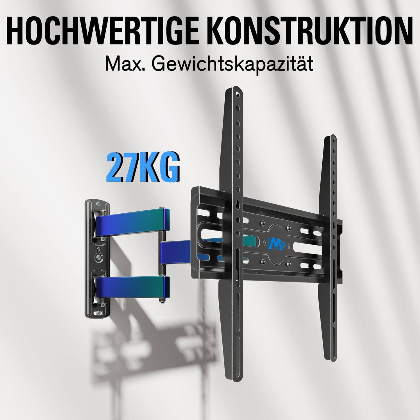Mounting Dream TV wall mount swivel tilt extendable, TV wall mount for 26-60 inch flat & curved TVs or monitors up to 27kg, max. VESA 400x400mm, MD2432-03