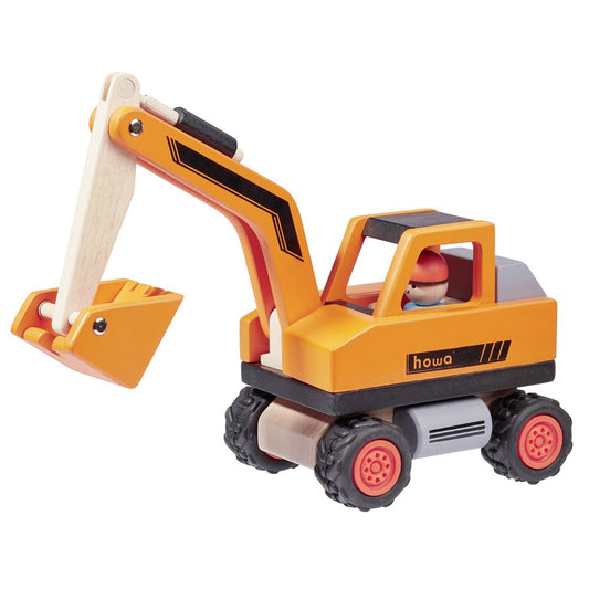 howa construction site with excavator, dump truck, and 12-piece wooden accessories for $15900.