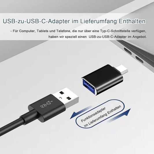 ZETIY PC speakers, USB computer speakers with USB power supply, PC soundbar with USB C connection, USB speakers for desktop, laptop, notebook, plug and play (black)