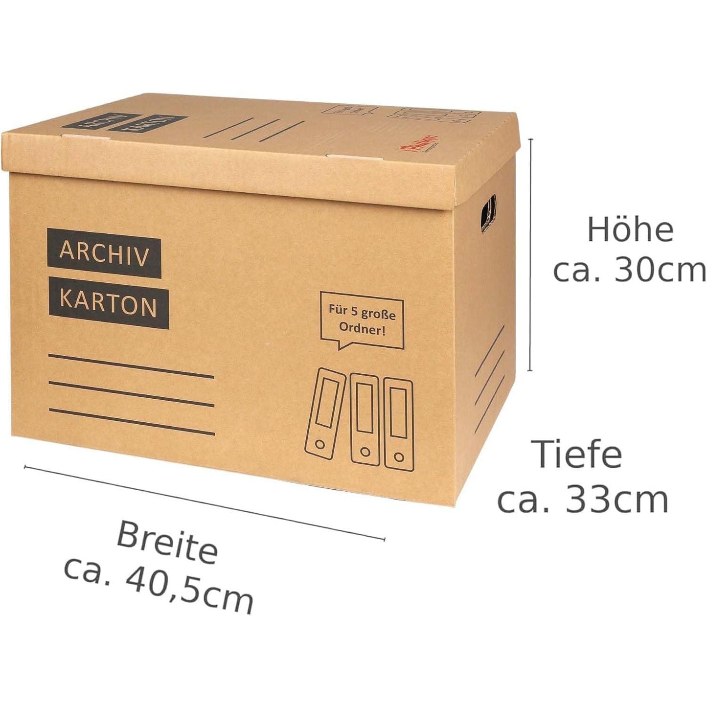 20x Archive Box File Box File Folder with Flap Lid and Bottom - for 5 large A4 files each for storage organization transport archive box