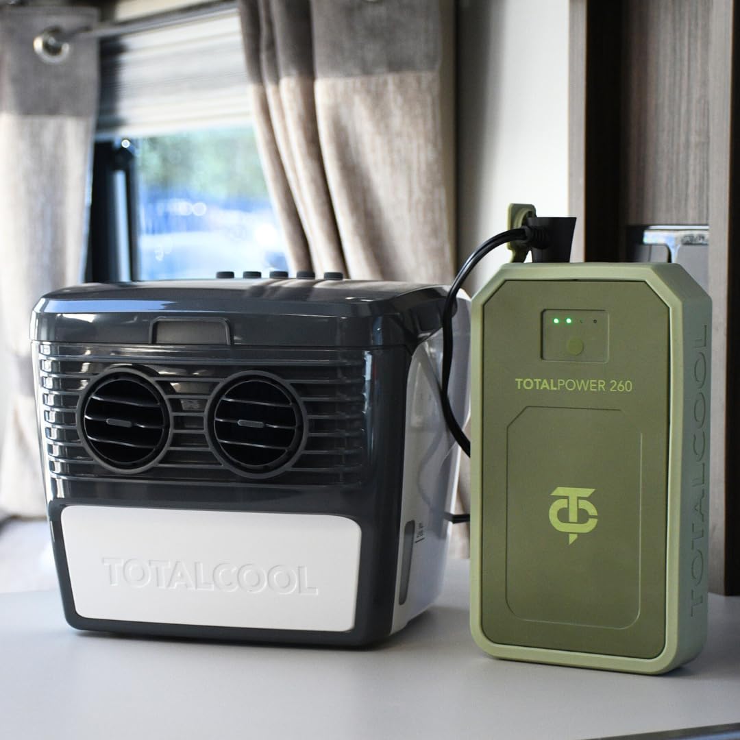 TOTALCOOL 3000 - Portable evaporative air cooler 12 V/24 V/AC - Caravan - Motorhome - Boating - Fishing