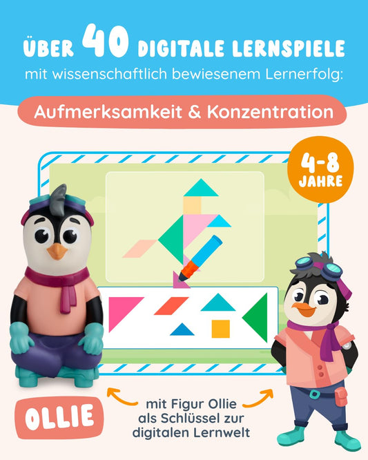 Edurino figure Ollie, attention & concentration for ages 4+ including app | Innovative digital learning game | Maintain attention | Listening & observing | Concentration & brain training