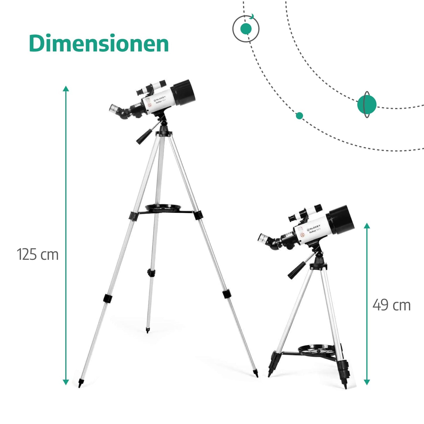 Slokey Telescope Astronomy 16x-120x, Easy to Assemble, Suitable for Kids and Beginner Adults - With Phone Adapter - Telescope for Moon and Planets