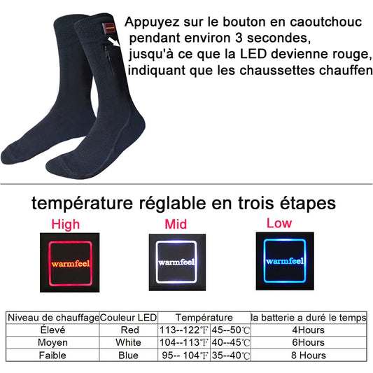 LPCRILLY Rechargeable Electric Heated Socks, Foot Warmer Heated Socks for Men and Women, Thermal Socks for Motorcycle and Bike Riding, Camping, Hiking, Fishing, Skiing in cold winter M