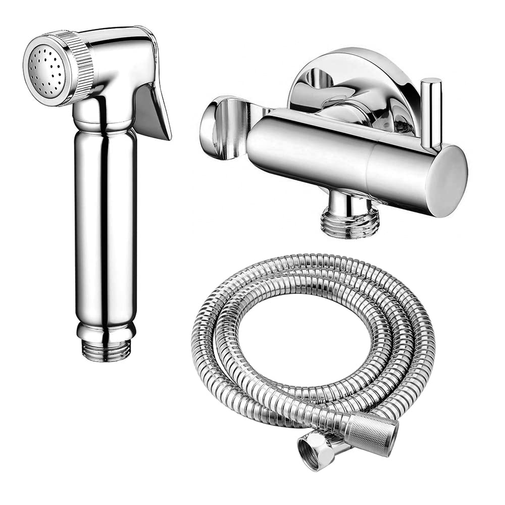 Design WC/bidet handheld shower complete set with shut-off valve - round