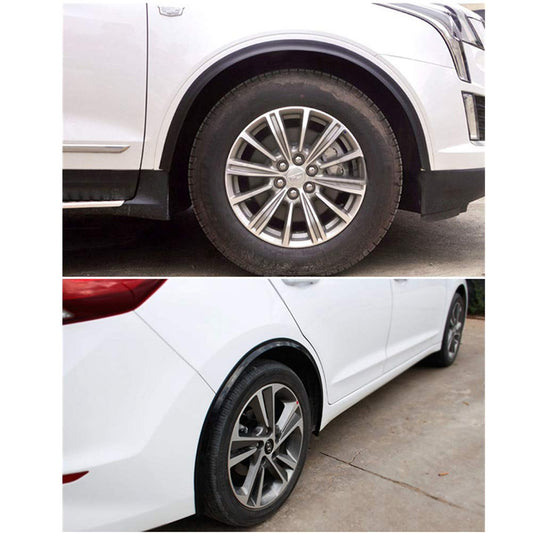 YouDuZui 1.5m Universal Mudguards Car Wheel Fender Extension Shaping Flares Car Tire Eyebrows Trim Strip Stick Out Edge for Car Protector and Decoration, Pack of 4 PCS