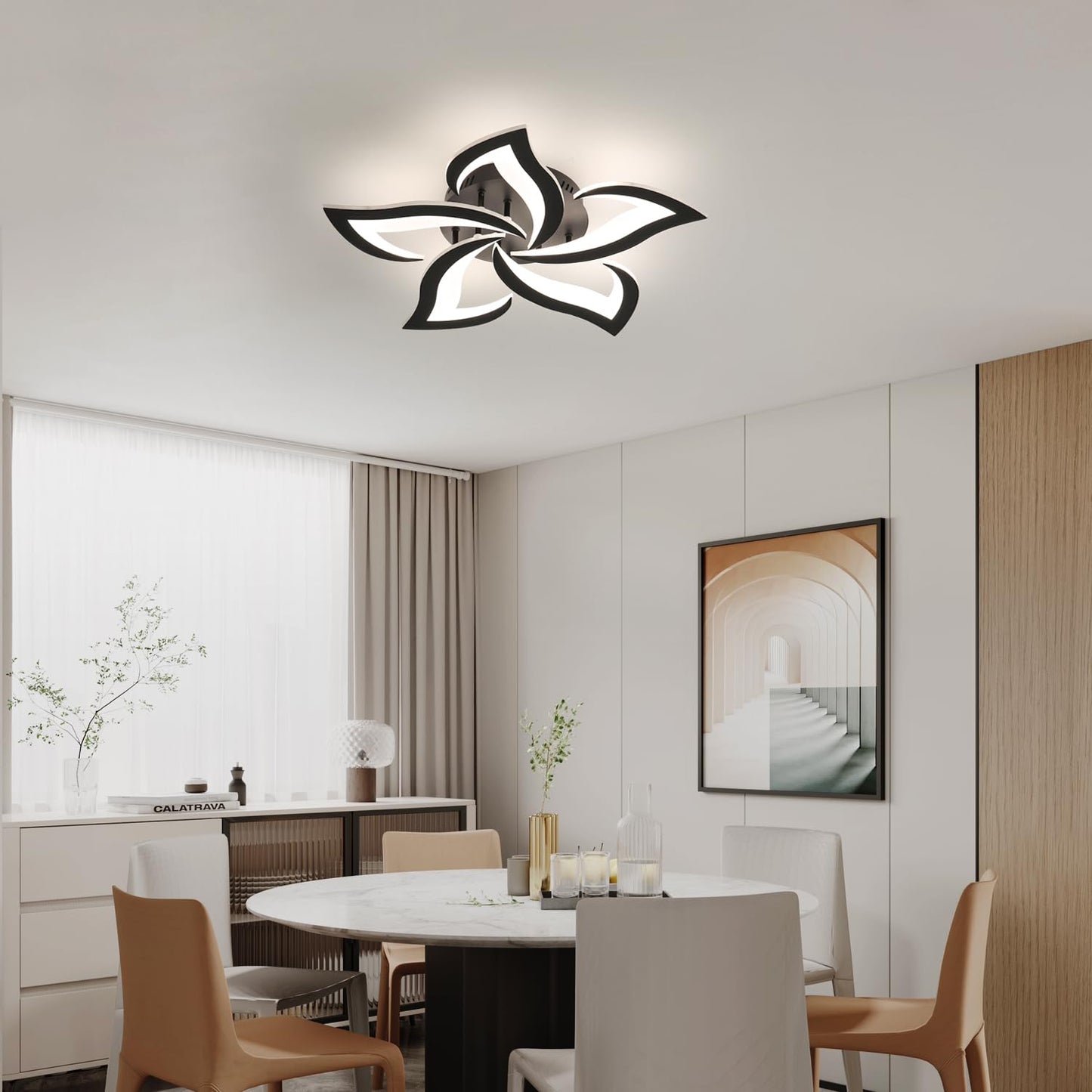 Comely dimmable LED ceiling light, 40W 6000LM LED ceiling lamp modern living room lamp with remote control APP light color brightness color changing, bedroom ceiling light fixture, 3000K-6500K.