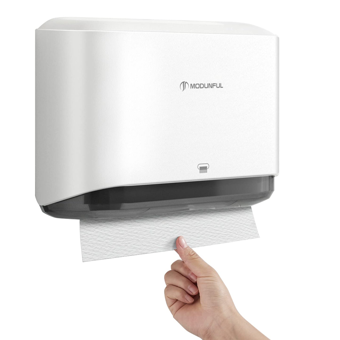 Modunful Paper Towel Dispenser Wall Mounted Paper Towel Holder without drilling for wall mounting, towel dispenser for Z/V-folded M-folded paper towels Paper towel holder for bathroom White