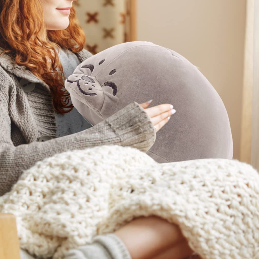 Seal plush toy 40cm, Seal stuffed animal cushion, Soft cushion doll for children girlfriend, cute fluffy stuffed animal, filled plush plush toy decorative cushion plush toy gifts