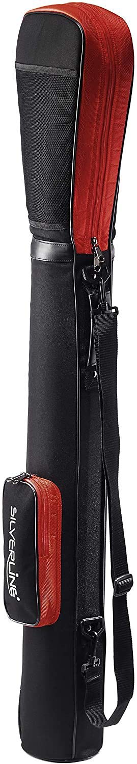 Golf bag/pencil bag/travel bag/range bag/pistol bag/carry bag with integrated protective cover and external pocket in color: black - red.