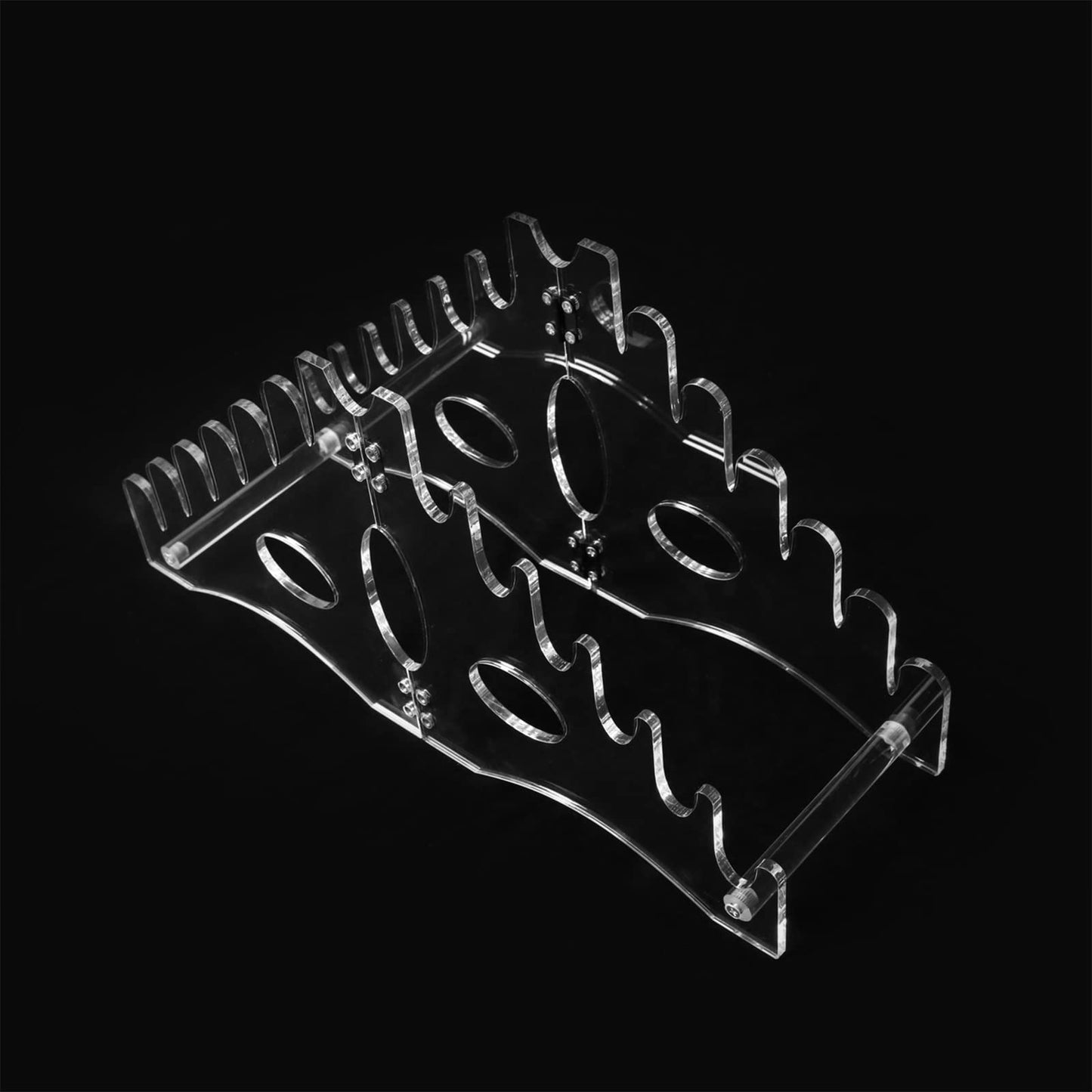 Holds 12 pocket knives Display Stand Knife showcase Collector's knife Display Stand Knife collector Display Stand Acrylic tabletop Knife Stand for pocket knife storage (Transparent)