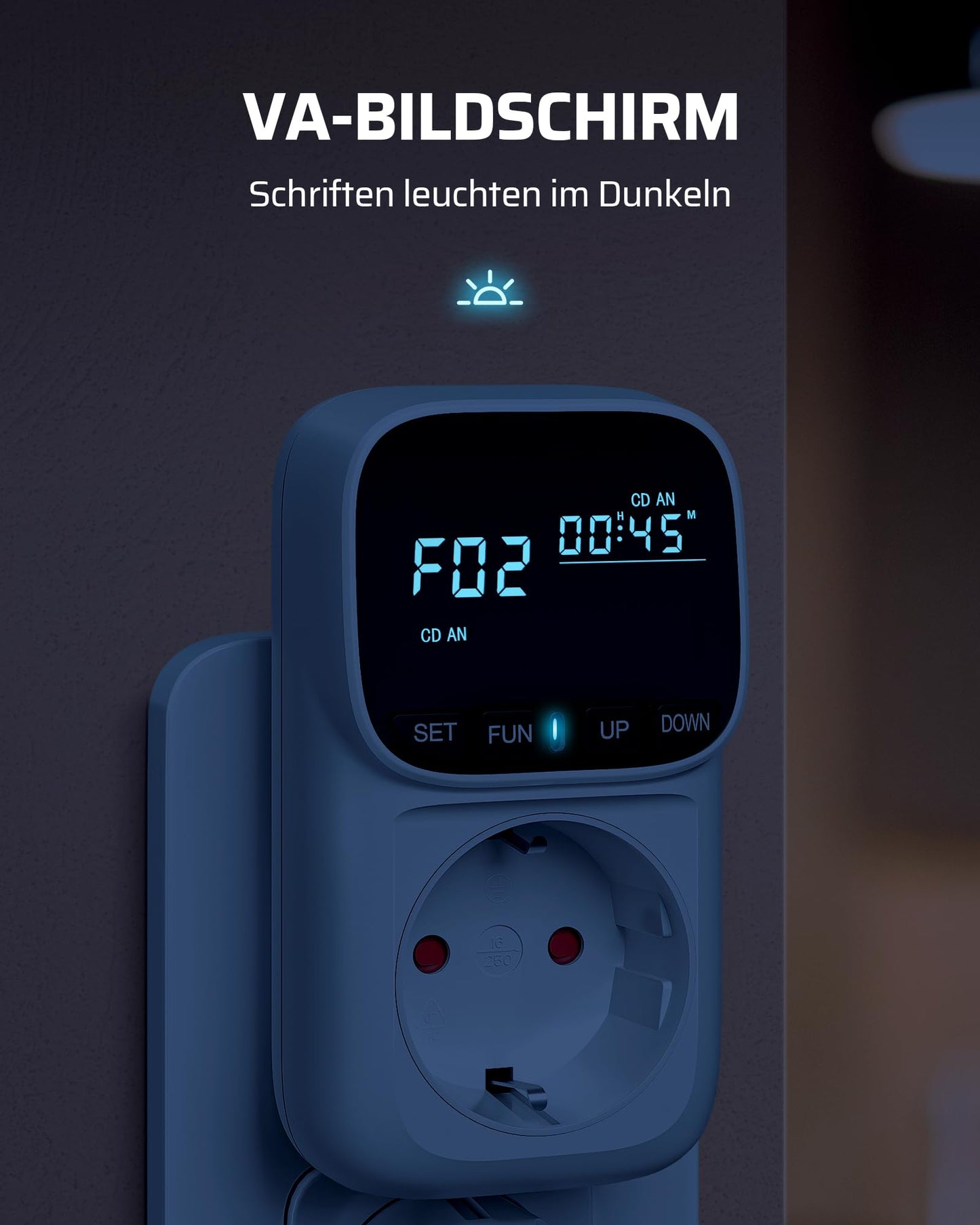 DEWENWILS Temperature controller, German display, Temperature switch with sensor 230V, Digital thermostat outlet, Temperature monitor with heating and cooling modes for greenhouse, terrarium, refrigerator.