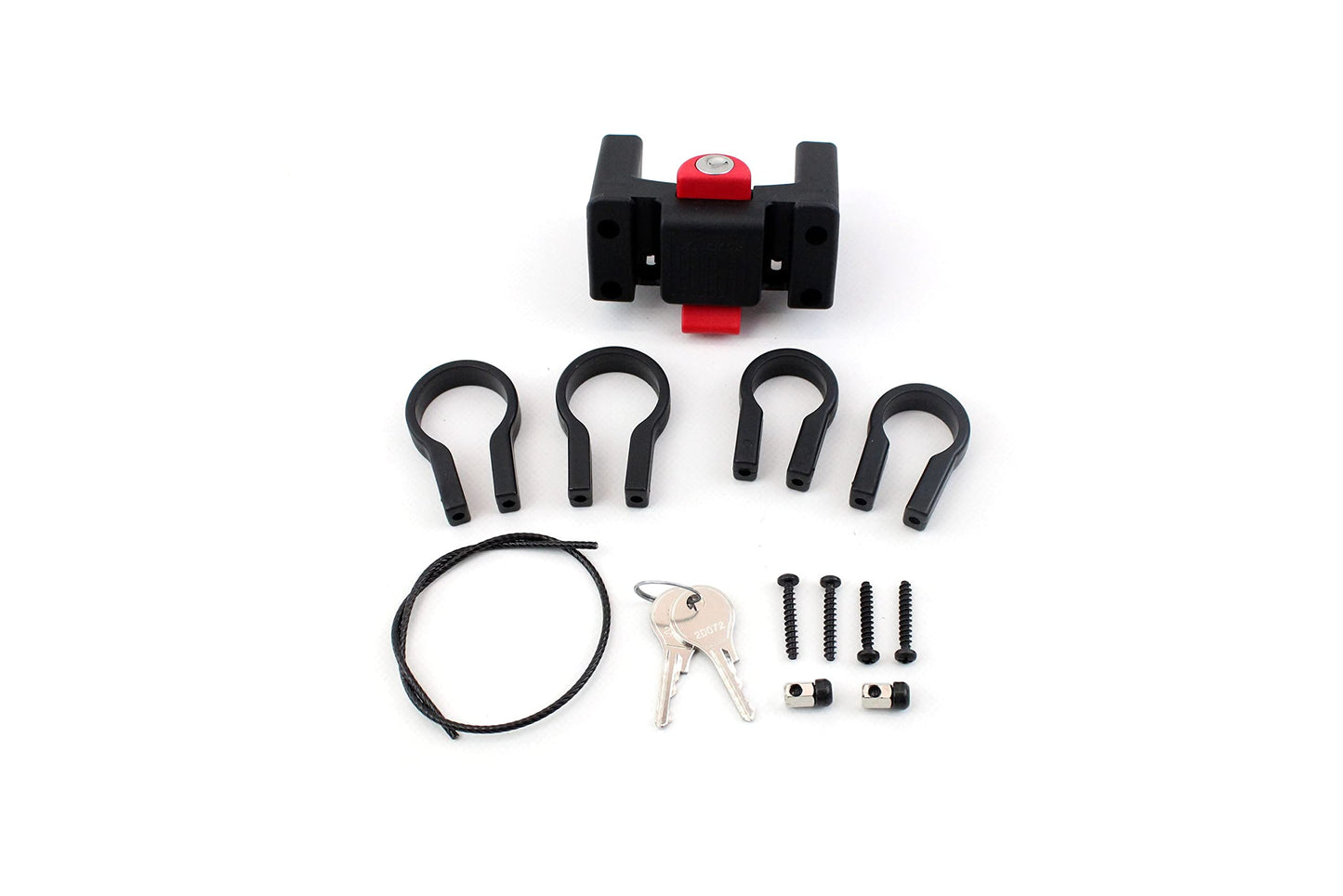 Klickfix handlebar adapter with lock, black, 26.0 & 32.0mm & M-Wave SPY Space bike mirror, black