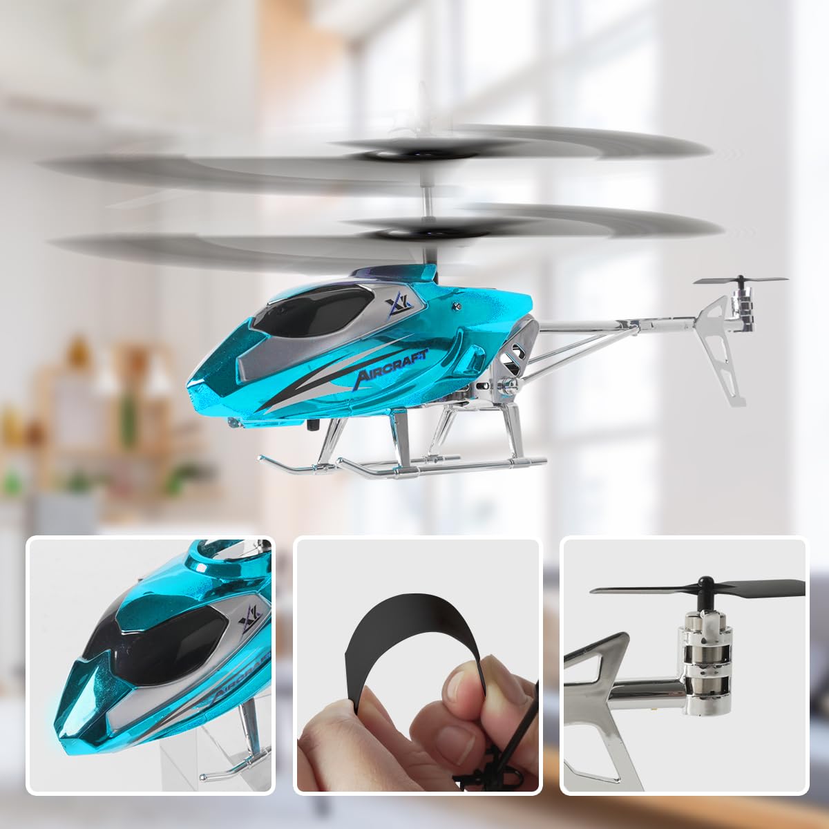 VATOS RC helicopter for boys, 2.4G remote control helicopter with LED light for kids aged 12 and up, fixed height, one-button takeoff, RC planes for boys and adults.