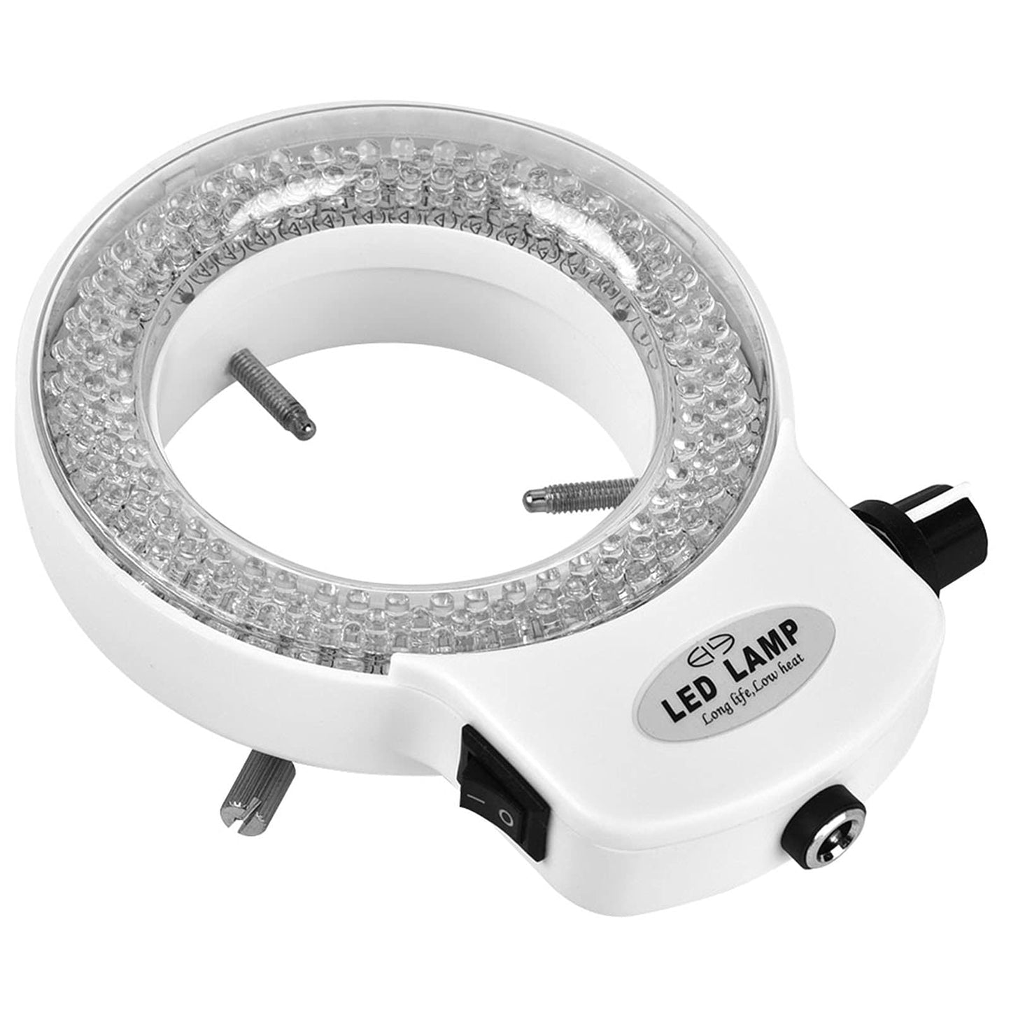 Microscope Camera 144 LED Beads Light Source Brightness Adjustable Ring Lamp (White EU Plug 110-220V)